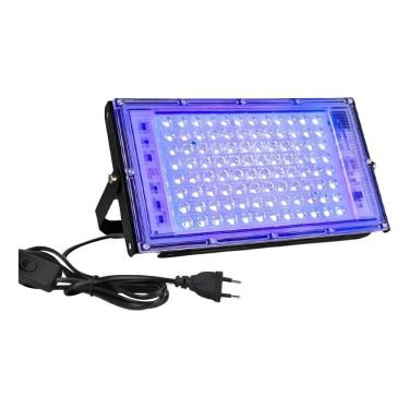 Imagem de 2X Painel Refletor Led Uv Luz Negra 100W Olofote Neon Dj Fes
