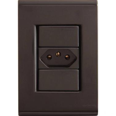 Imagem de Conjunto 4x2 Com 1 Tomada 2p+t 20 A 250 V Tramontina Liz Grafite Tramontina