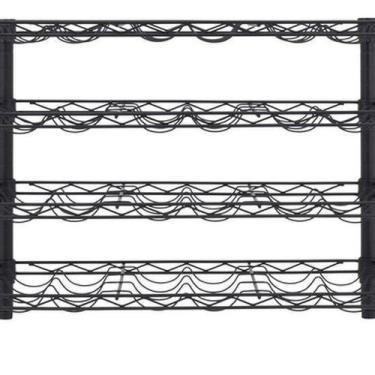 Imagem de Estante Adega De Vinho Aço Preto 47X60X35Cm - 24 Garrafas - Spaceo