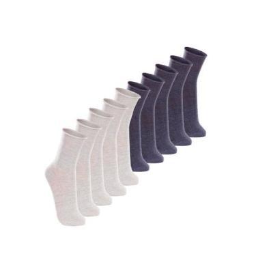 Imagem de Kit com 10 Pares de Meias sem Punho Casual Lupo 1275-011 Colorido, Azu