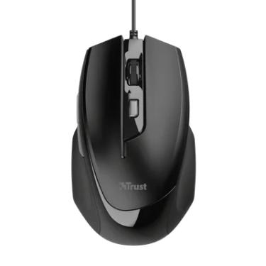Imagem de Mouse Óptico Trust Voca Comfort 2400DPI USB 5 Botões Black Piano - 23650