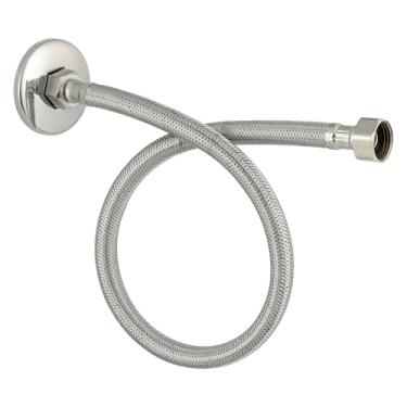 Imagem de Mangueira Flexível Trançada em Aço Inox, 40cm, para Torneira e Caixa Acoplada, Água Quente/Fria
