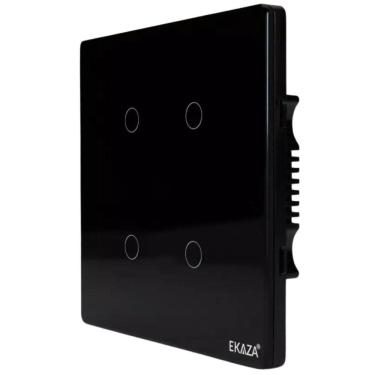 Imagem de Interruptor Touch Inteligente Wi-Fi 4 Botões Ekaza 4X4 Preto