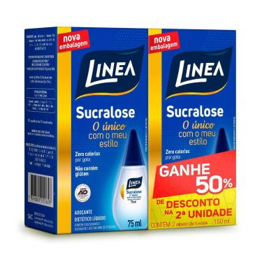 Imagem de Adoçante Linea Sucralose Gotas com 2 Unidades de 75ml cada Ganhe 50% de Desconto na 2ª Unidade