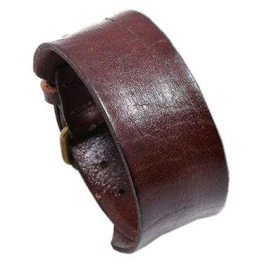 Imagem de LHUOSN Pulseira de couro genuíno masculina preta marrom, pulseira de couro largo, pulseiras trançadas étnicas, pulseiras de couro masculinas ajustáveis para motocicleta, bicicleta, punk rock, hiphop,