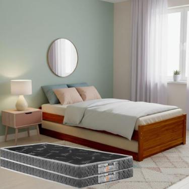 Imagem de Bicama Madeira Maciça Funcional com Cama Auxiliar Inferior Prática + C