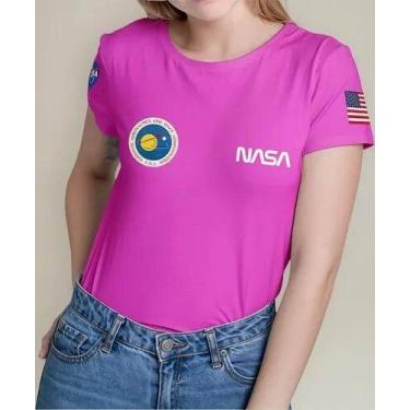 Imagem de Camiseta Camisa Algodão Feminina Masculina Adulto Astronauta NASAA Ast
