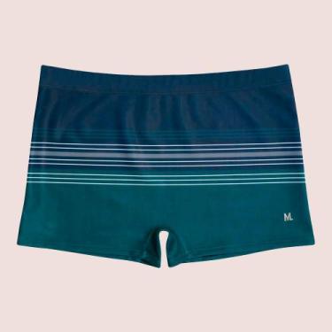 Imagem de Sunga Masculina Boxer Mash Praia Piscina Listrada, Azul, M