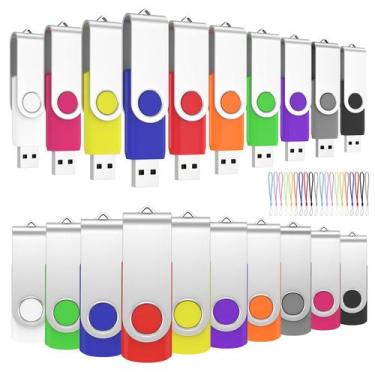 Imagem de Unidades flash ABLAZE 8GB USB 2.0, pacote com 20 unidades com cordões,
