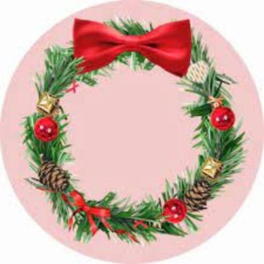 Imagem de Capa Para Painel Redondo Natal Estampa Guirlanda E Enfeites Com Frase 