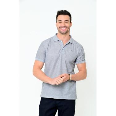 Imagem de Camisa Polo Piquet Lisa Masculina Camisaria Colombo, Cinza mescla, 2