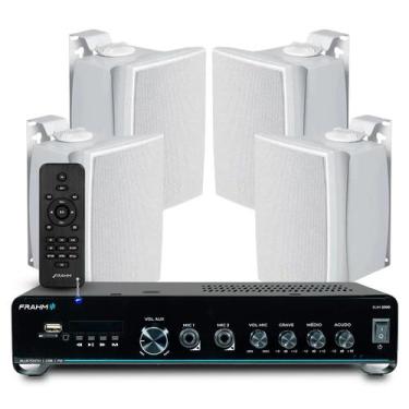 Imagem de Kit Som Jbl Amplificador Bluetooth Usb Sd Frahm Slim 2000 Controle Rem