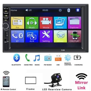 Imagem de Central Multimídia MP5 com Bluetooth, Porta usb, sd e Espelhamento Via