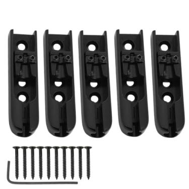 Imagem de DIAO79NI 5 peças de ponte para baixo individual para baixo ponte de baixo ponte de baixo de corda única para baixo de 4 cordas selas de zinco resistentes (preto)