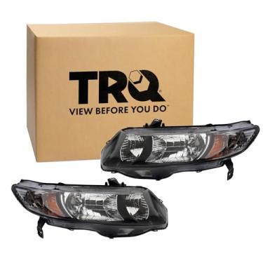 Imagem de TRQ Conjunto de montagem de faróis compatíveis com Honda Civic 2 portas 2010-2011 HO2518118 HO2518126 HO2519118 HO2519126
