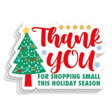 Imagem de 200 pçs adesivos de embalagem de negócios de Natal, obrigado por comprar pequeno adesivo para esta temporada de férias para envelopes caixas de envio embalagem de produto