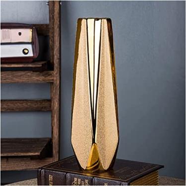 Imagem de Vaso de flores 30 cm de luxo europeu vaso de cerâmica dourado decoração de casa design criativo porcelana vaso de flores decorativo para decoração de casamento, vasos de flores, decoração de mesa (C3)