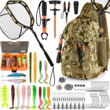 Imagem de PLUSINNO mochila de pesca com rede de pesca laranja