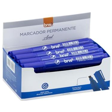 Imagem de BRW Pincel Atômico Permanente Azul ponta chanfrada BRW 12un