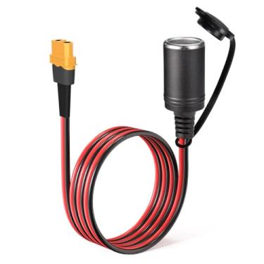 Imagem de ELFCULB XT60 para soquete de isqueiro 12AWG XT60 fêmea para tomada de carro de 12 V para carro, caminhão, trailer, motocicleta (5FT)