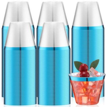 Imagem de Copos de plástico descartáveis Lounsweer 9 onças (270 ml) azul claro 1