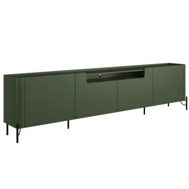 Imagem de Rack Para Sala de Estar TV 85 Pol 4 Portas Pés Industrial Preto Alef I