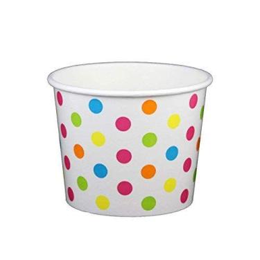 Imagem de Copos de sorvete de papel Worlds Polka Dot 500 ml, pacote com 50