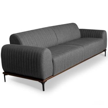 Imagem de Sofá 4 Lugares Para Sala de Estar Molino 260 cm D02 Linho Cinza C-416 - Lyam Decor