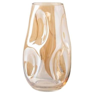 Imagem de Vasinhos Decorativos, Vaso de Vidro Grosso Primeira Linha Forma Irregular(Ambar)