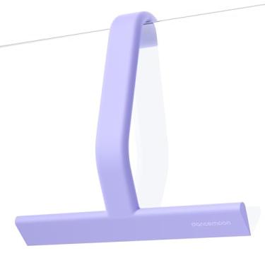 Imagem de dancemoon JustHang Rodo de chuveiro para portas de vidro, silicone de uma peça com design de gancho integrado para facilitar a instalação e limpeza, roxo de 25,4 cm