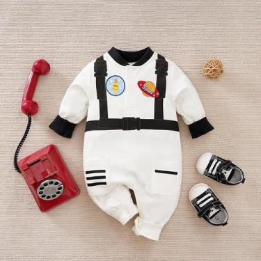 Imagem de Macacão de Astronauta de Algodão para Bebê - Manga Longa - Primavera/O