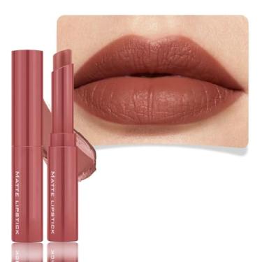 Imagem de Bálsamo de batom fosco de veludo de 6 cores para maquiagem labial, ultra hidratante, acabamento macio de cor de alto impacto de longa duração, lábios hidratados à prova d'água