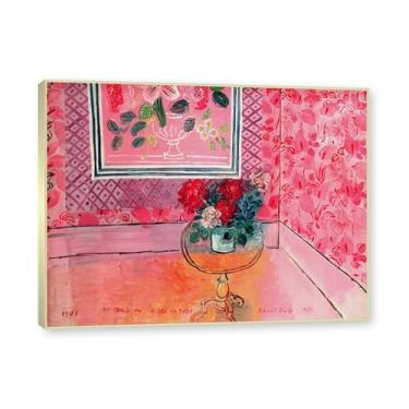 Imagem de NHLDZYH Moldura champanhe. Folhas impressionistas, (rosa vida) de Raoul Dufy, reprodução de quadros, quadros de pinturas famosas, imagem murais quartos. 60x80cm