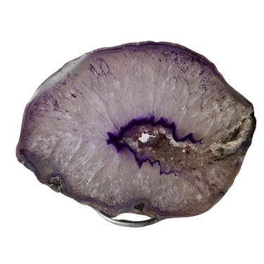 Imagem de Geodo de Pedra Ágata Roxa com Suporte Natural Decoração