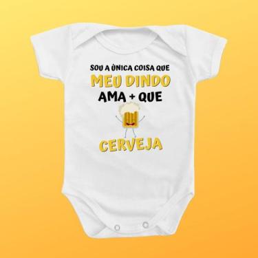 Imagem de Roupinha Body de Bebê Dindo Ama Cerveja Mimo Presente Divertido Temáti
