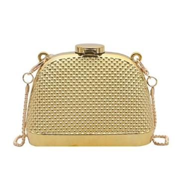 Imagem de Bolsa feminina de acrílico para noite, bolsa de ombro transversal, bolsa colorida para festa, Dourado, Medium, Mochila casual