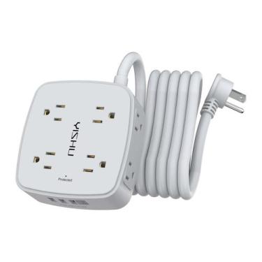 Imagem de Protetor de sobretensão Power Strip YISHU de 10 pés com 8 tomadas e 4 