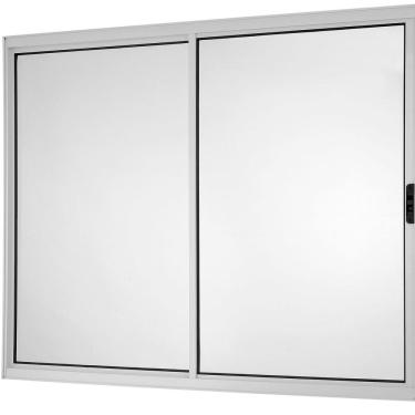 Imagem de Janela Correr 2 Folhas Móveis sem Grade Vidro Liso 100x100cm Ecosul Esquadrisul Branco