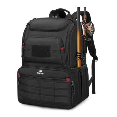 Imagem de Mochila de Pesca com Cooler Térmico Isolado, Bolsa Organizadora para Equipamentos e Varas, Resistente à Água Salgada e Fundo Antiderrapante, Ideal para Pescadores