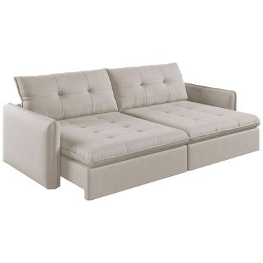 Imagem de Sofá Retrátil E Reclinável Lavanda 2,20m Linho Cor Cru 2320