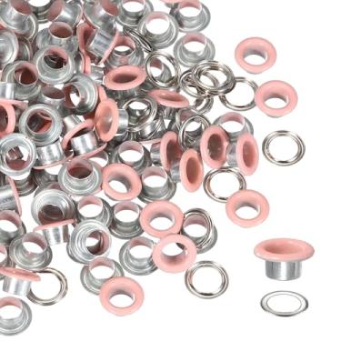 Imagem de YELARXI Kit de ilhós, ilhós de metal, kit de ilhós com arruelas 6 mm 1/10.2 cm encaixe interno redondo para (tecido/sapatos/roupas/artesanato faça você mesmo/bolsa/cinto) conjunto 250 e rosa