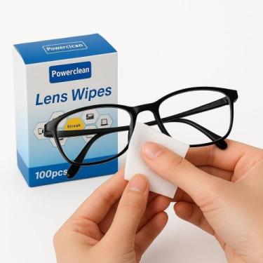 Imagem de Lenço umedecido limpa lentes 100 unidades para óculos câmeras celulare