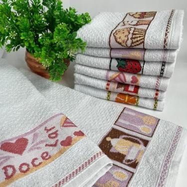 Imagem de Kit 6 Pano de Prato para Cozinha Atoalhado Grande Ótima Absorção