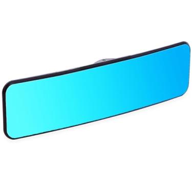 Imagem de SkycropHD Espelho retrovisor antirreflexo para carro, espelho retrovisor panorâmico de ângulo amplo, elimina pontos cegos – convexo, azul
