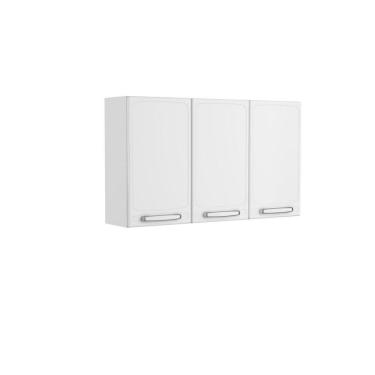 Imagem de Armário Aéreo Alto De Aço 3 Portas Branco Evidence Bertolini Branco