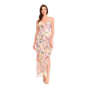 Imagem de Josefina Vestido maxi feminino Josefina evasê, Marfim Multi, XGG
