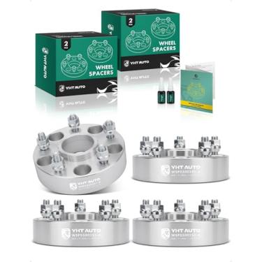 Imagem de YHTAUTO Espaçadores de roda centralizados de cubo 5 x 5 1,5 polegadas para JK JL XK WK WJ Jeep Grand Cherokee Wrangler Commander 5 x 127 mm espaçadores de pneu com pinos de grau 1/2-20 e 12,9 com furo