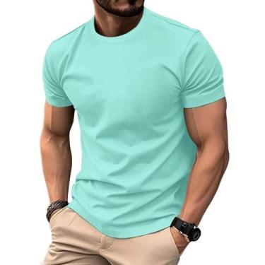 Imagem de Camiseta Dry Fit Masculina Lisa Casual Treino - NoBrand, Menta, M