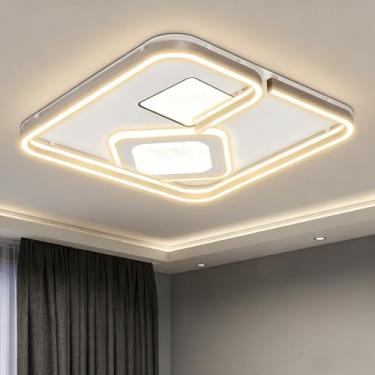 Imagem de Luminária de Teto LED 72W - Iluminação Potente e Econômica,3 Cores Ajustáveis (3000K/4000K/6000K),Bivolt,Feita em Alumínio e Ferro com Difusor Acrílico,Ideal para Sala,Quarto, Cozinha,Cobertura 8-20m²