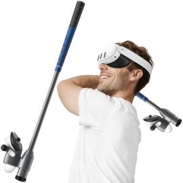 Imagem de 24" VR Golf Club Attachment for Oculus Meta Quest 3/3s, Carbon Fiber Material, Golf Weight, Precision Tracking, Non-Slip Grip, VR Golf Club Quest 3 Handle Accessories for Golf +, Vr Golf Attachment